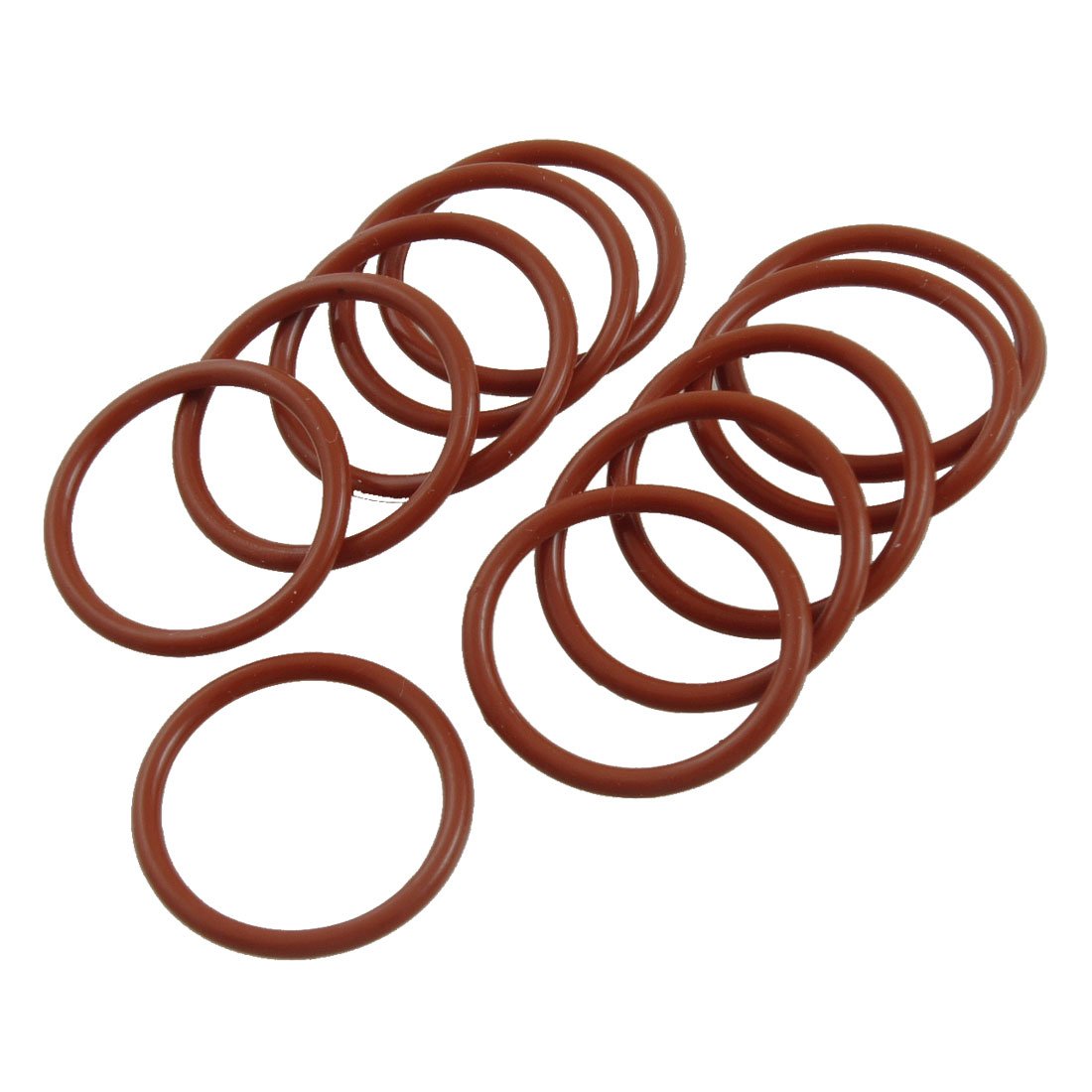 sourcingmap 25mm x 2mm Silicone O Ring Oil Sealing Washers Grommets Red 10 Pcs