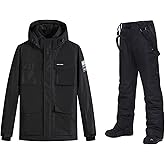 Men's Ski Jacket and Pants Set,Snow Suits for Men Waterproof Windproof,Winter Outdoor Ski Suit for Mountain/Snowboarding