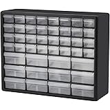 Akro-Mils 44 Drawer 10144, Plastic Parts Storage Hardware and Craft Cabinet, (20-Inch W x 6-Inch D x 16-Inch H), Black (1-Pac