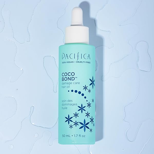 PACIFICA BEAUTY, COCO BOND HAIR OIL, TAME FLYAWAYS, OVERNIGHT TREATMENT WITH VITAMINS, PEPTIDES, MOISTURIZING REPAIR FOR GLOSSY, SMOOTH, SILICONE-FREE, VEGAN HAIR