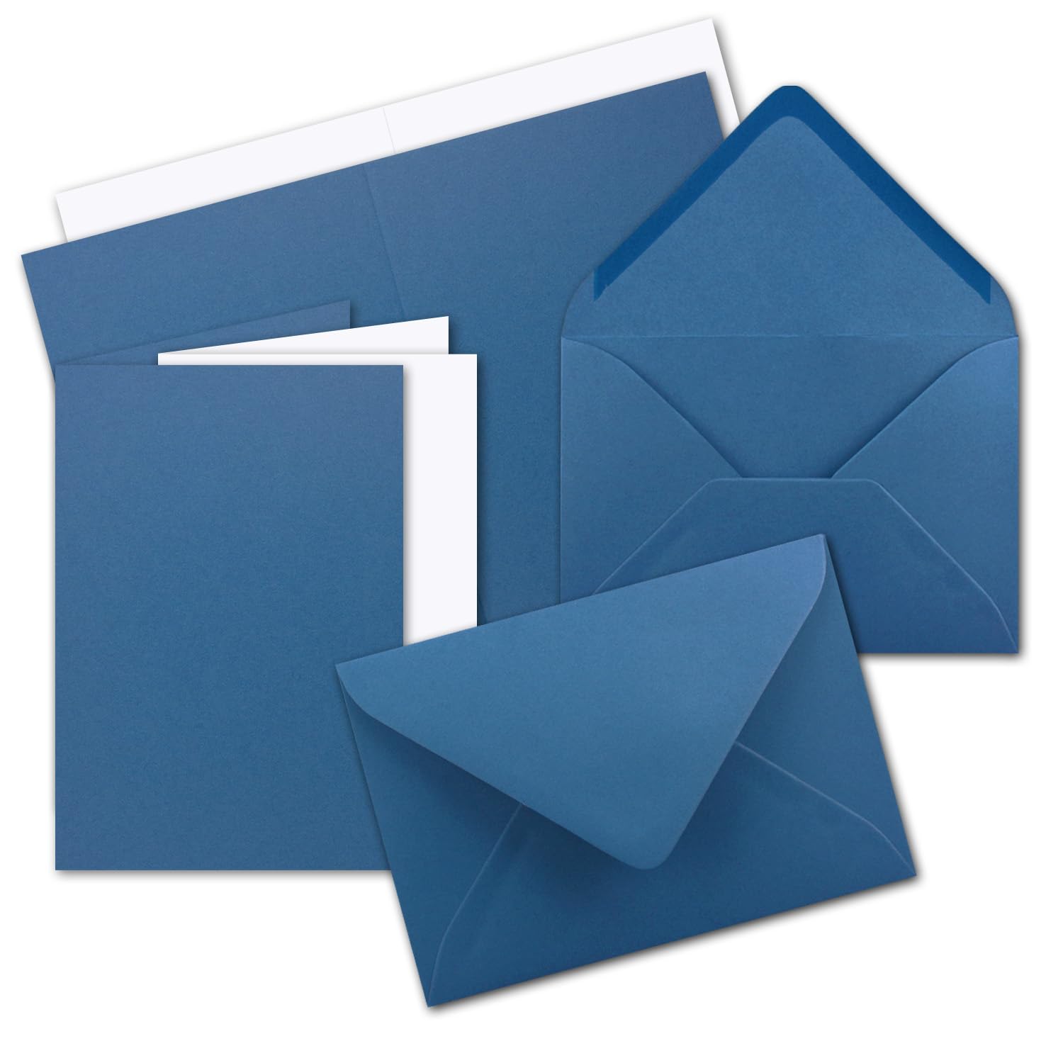 FarbenFroh by GUSTAV NEUSER 10x folding cards SET DIN A6/C6 with envelopes in royal blue/royal blue - including insert - 14.8 x 10.5 cm - premium quality - FarbenFroh — image 1