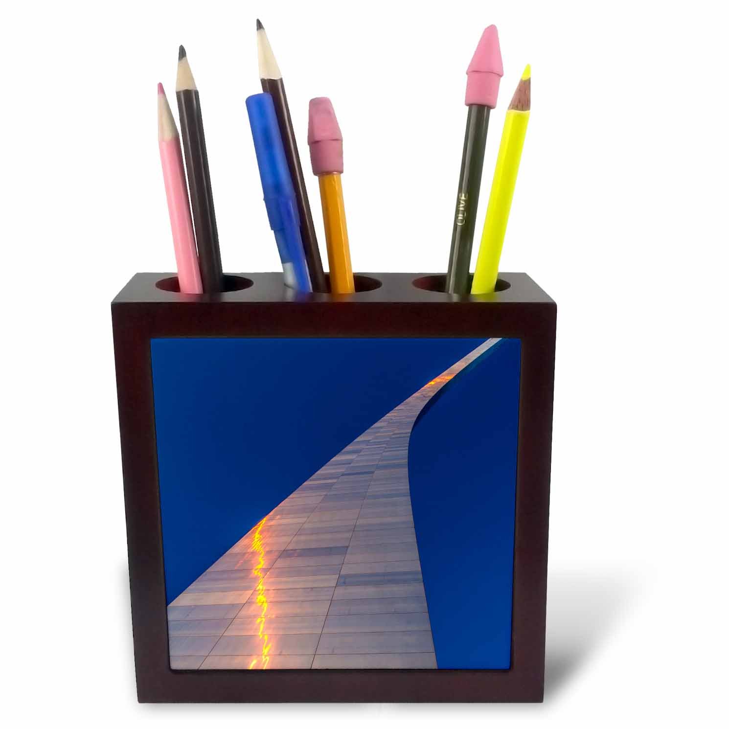 3dRose ph_231050_1 5-Inch "Gateway Arch in St. Louis/Missouri at Sunrise" Tile Pen Holder