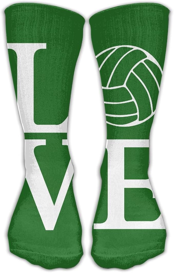 TOJP I Love Volleyball Unisex Crew Socks Short Sports
