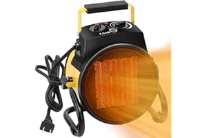 Orvella Outdoor Heaters for Patio, 1500W Electric Garage Heater with Overheat Protection, 3S Fast Heating, 3 Modes, Portable Space Heater for Patio, Garage, Greenhouse, Indoor, Orange