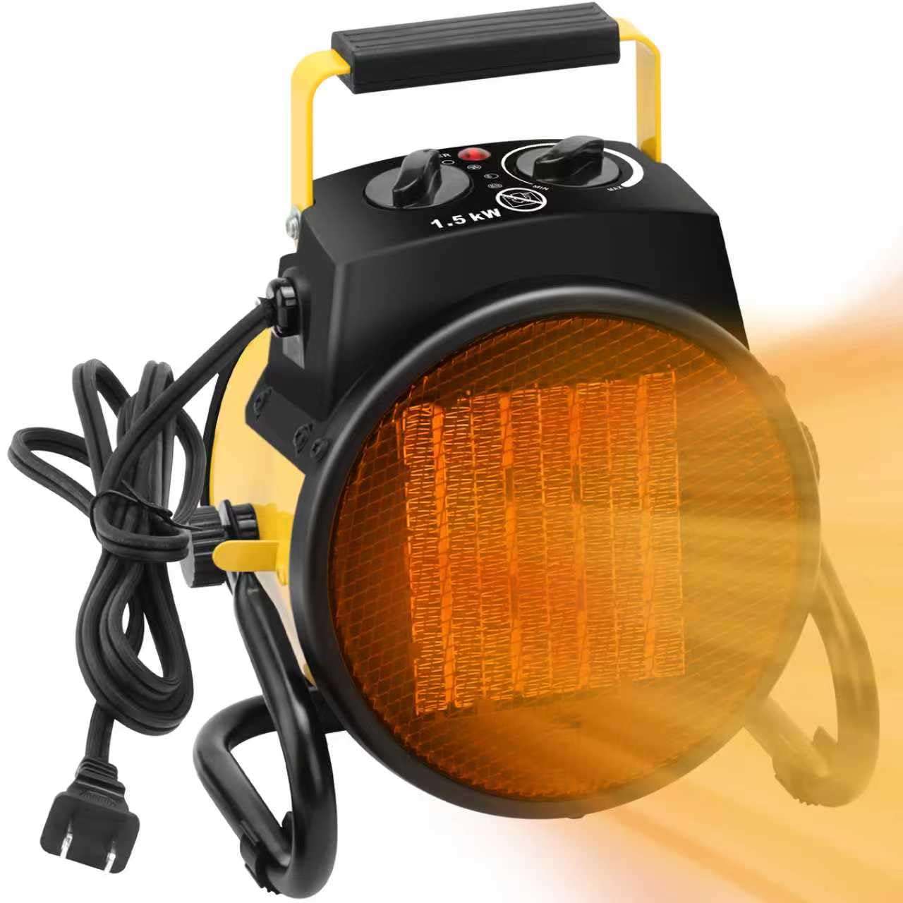 View 1 of ***NONFUNCTIONAL*** Orvella Outdoor Heaters for Patio, 1500W Electric Garage Heater with Overheat Protection, 3S Fast Heating, 3 Modes, Portable Space Heater for Patio, Garage, Greenhouse, Indoor, Orange