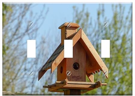 Amazon Com Switch Plate Triple Toggle Bird Feeder Nest Roof