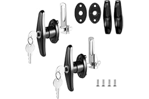 QANVEE Truck Cap Latch T Handle Lock for Leer are Matching Set Universal Truck Topper Camper Shell T-Handle Lock Complete Set Key Alike(Left & Right)
