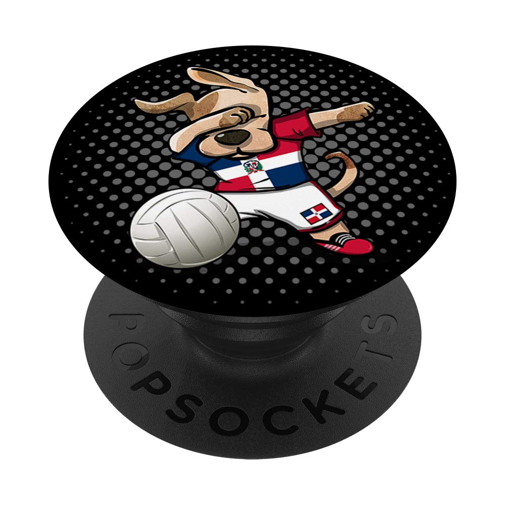 Dabbing Dog Dominican Republic Volleyball Fans Jersey Flag PopSockets PopGrip: Swappable Grip for Phones & Tablets