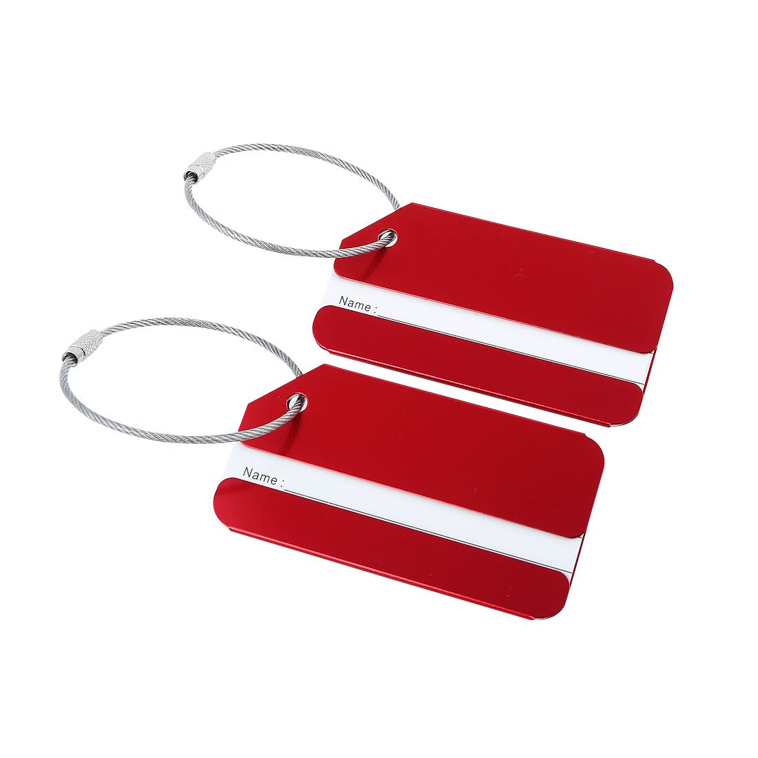 Sourcingmap Luggage Tags,Metal Travel Tags Luggage Identifier Card Holder Name Address ID Labels for Baggage Suitcases,Red,2 Pack