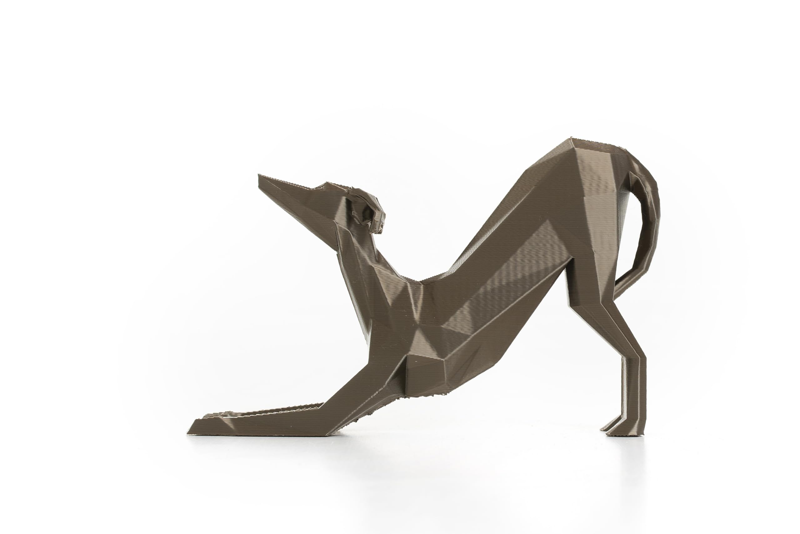 3D Printed Sighthound Sculpture - Whippet/Greyhound - Lightweight Ornament, (Bronze)