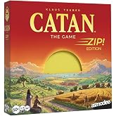CATAN Zip Travel Board Game | Portable CATAN Strategy Game, 50 Maps, Carry Bag, Dice Shaker &amp; Storage, Family Fun, Ages 10+, 3-4 Players, 1 Hour Playtime