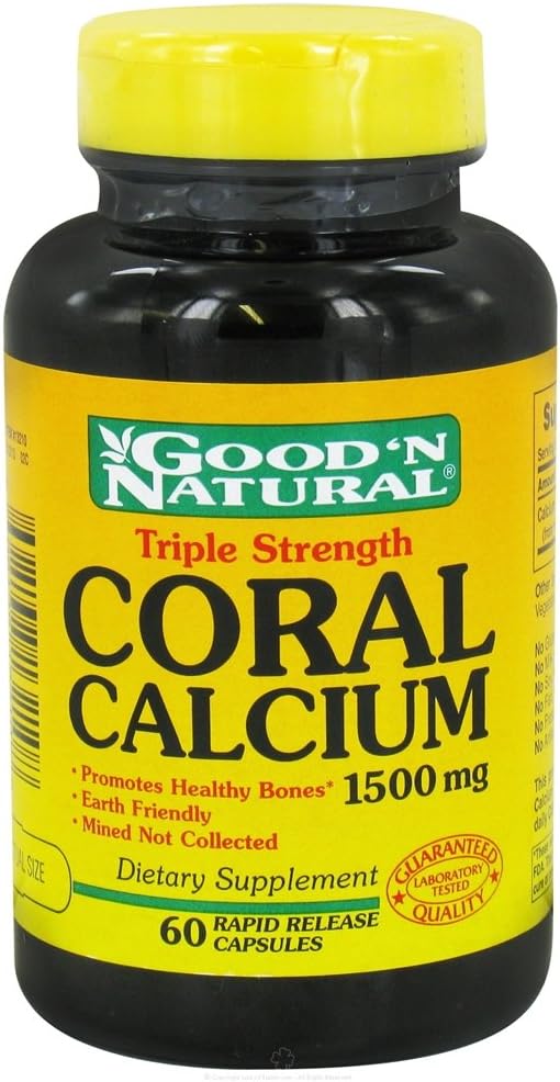 Good 'N Natural Triple Strength Coral Calcium 1500 mg. 60 Capsules Health