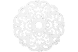 UKCOCO Ceiling Medallion Decorative White Vintage Style Fan and Chandelier Ceiling Canopy Round Panel