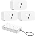 DEWENWILS Wireless Remote Control Outlet, Programmable and Expandable Electrical Outlet Switch, Wireless Remote Light Switch,