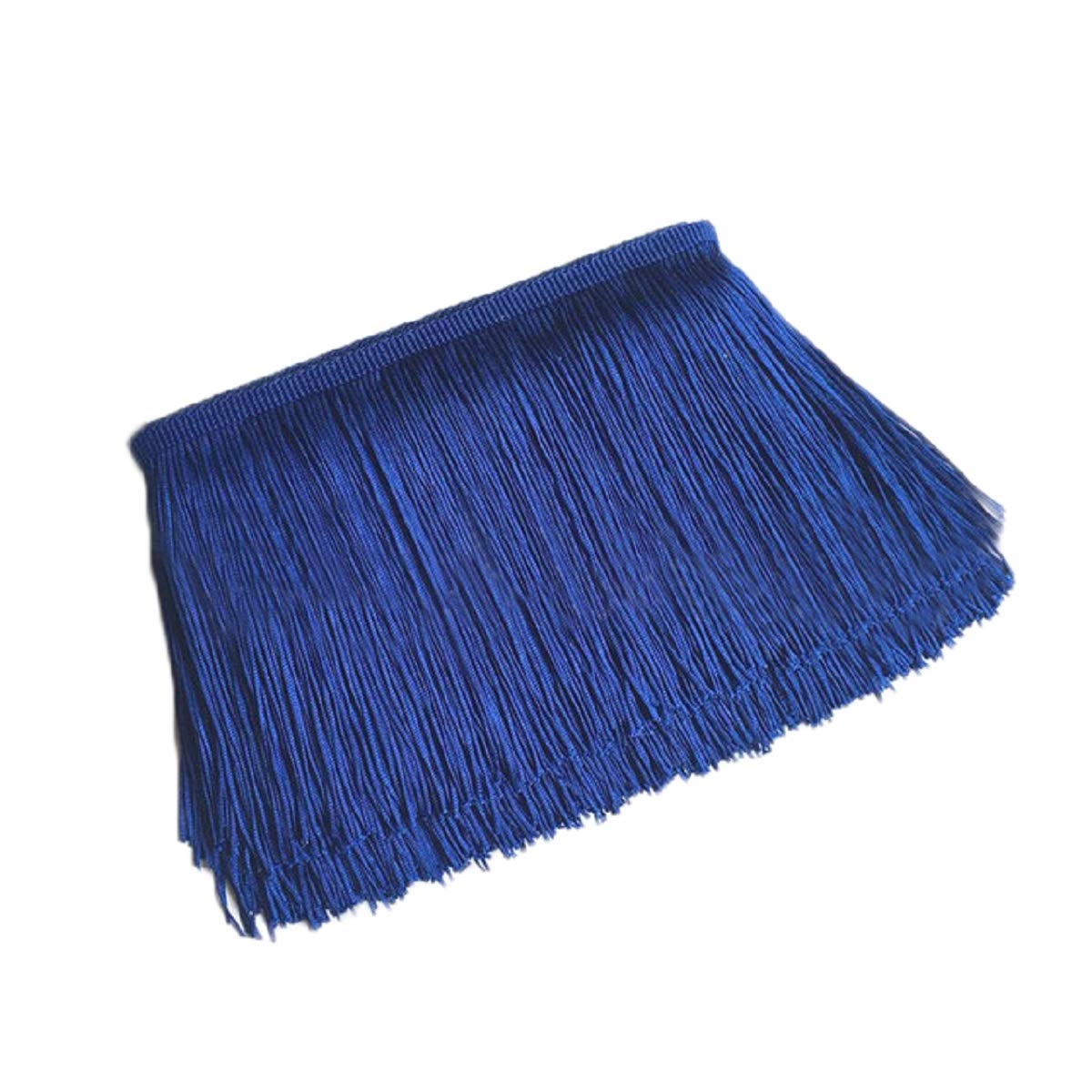 Yalulu 10 Meters 10 Wide Lace Fringe Trim Tassel Fringe Trimming for DIY Latin Dress Stage Clothes Accessories Lace Ribbon (Blue)
