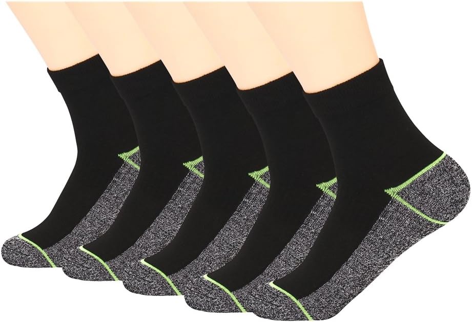 Copper Antibacterial Athletic Socks for Men and Women-Moisture Wicking, Nonslip Cushion Ankle Socks
