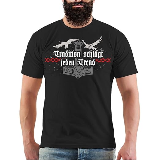 Männer und Herren Tshirt Germanen Wurzeln Der Lebensbaum (mit Rückendruck) Größe S - 8XL