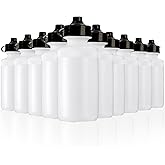 SOUJOY 10 Pack Sports Water Bottle, 21oz Plastic Squeeze Bottle with Easy Open Push/Pull Cap, BPA Free Reusable Team Water Bottle for Fitness, Gifts