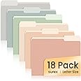 SUNEE File Folders, 18 Pack Manilla Folders 8.5 x 11, Colored Folders Office Organization Home School Folders for Documents Files Paper, 6 Pastel Colors