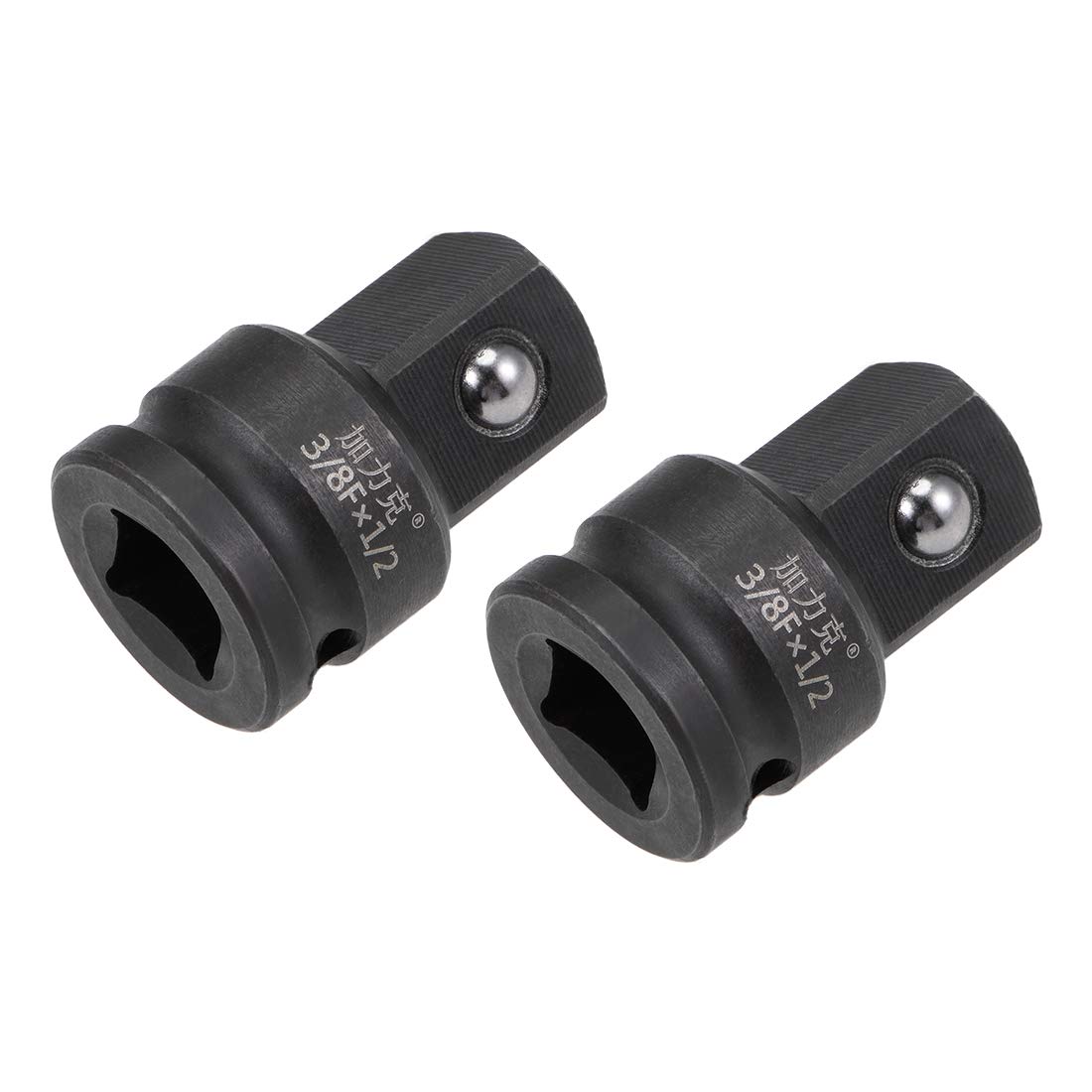 sourcing map 2pcs 3/8" Drive (Female) x 1/2" (Male) Impact Socket Adapter for Use with Impact Wrenches, Breaker Bars, Ratchets, CR-MO Steel
