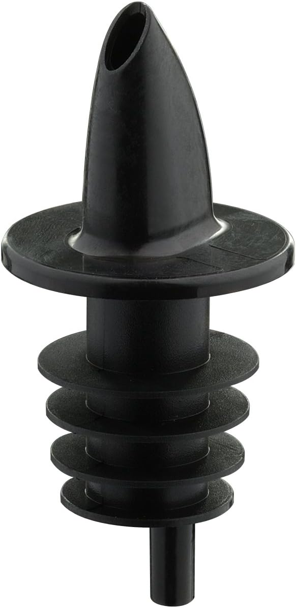 Westmark 12 Spirituosen-Ausgießer für Flaschen, Dosierer mit Luftröhrchen, Kunststoffkorken, Jet-Pour, Schwarz, 4110208S