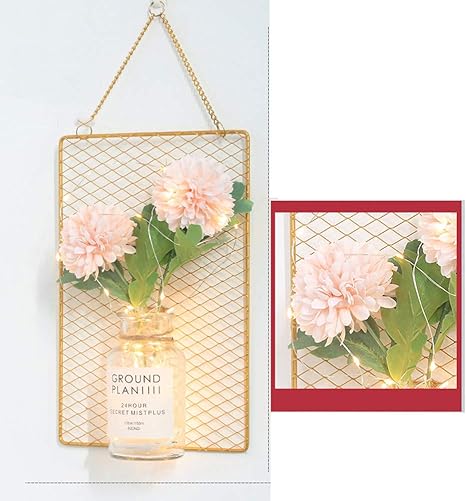 Amazon 壁掛け植物 植木鉢 人造植物 おしゃれ 壁装飾品 掛け板 花瓶 チェーン 偽植物 蛍ライト 観葉植物 中庭植物 屋外装飾ガーデンパーティー 家庭装飾品 6 造花 オンライン通販