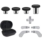 Metal Replacement Thumbsticks for Xbox Elite Controller Series 2 Core,Component Pack Includes 4 Swap Magnetic Joysticks,4 Paddles,1 Standard D-Pads, Accessories Parts for Xbox One Elite 2 (Silver)