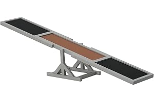 PawHut Wooden Dog Agility Seesaw for Training and Exercise, Platform Equipment Run Game Toy, Weather Resistant Pet Supplies, 71" L x 12" W x 12" H, Gray