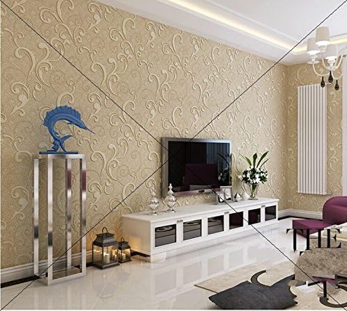3D Non-Woven Fabric Wallpaper, Environmental Living Room Stereoscopic Background Dining Room Aisle Bedroom,Light Caffeine