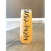 Mom-osa stemless champagne flute. Mimosa glass. Funny mom glasses. Funny champagne glass.