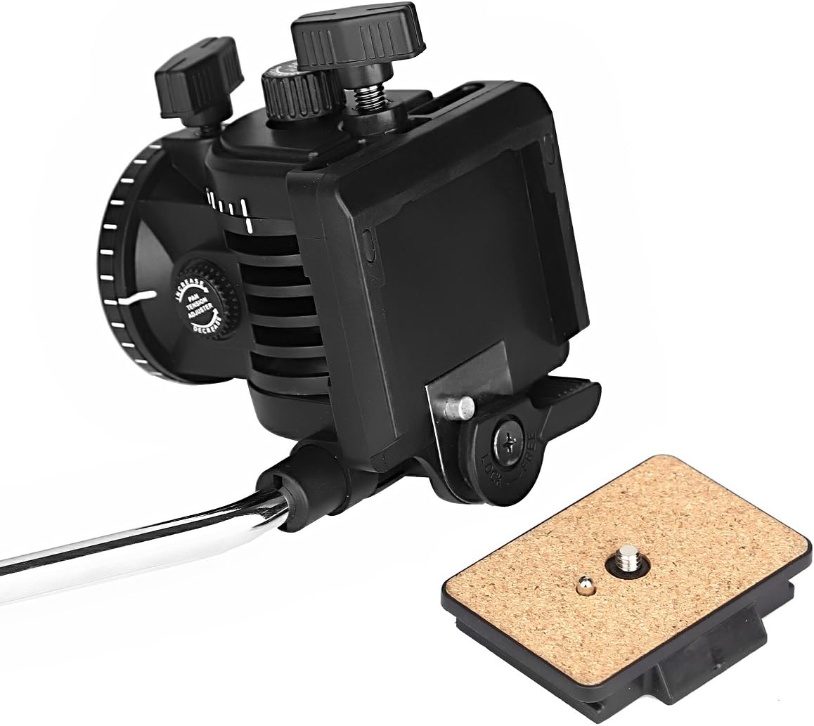 Fluid Head, pangshi VT-1510 Video Camera Tripod Head Fluid Drag Pan Tilt Head with 1/4” Quick Release Plate for Canon Nikon Sony DSLR Cameras Camcorder Shooting Filming : Camera & Photo