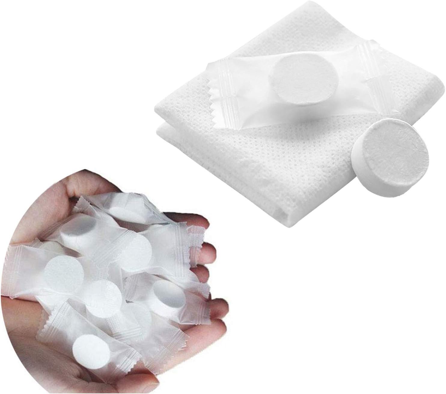 JUNH 50 Pieces Compressed Towel Coin Tissue Portable Disposable Towels