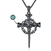 KoyeKei Cross Necklace for Men 925 Sterling Silver Celtic Cross Pendant Christian Jewelry Religious Christmas Gifts for Women