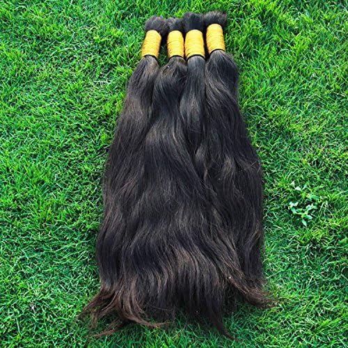 Yaweida Hair 300g/Lot Raw Brazlian Human Hair Wholesale Virgin Straight Hair Bulk For Braiding(Natural Color,34 Inch)