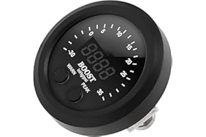 Boost Gauge Turbo Boost Gauge Kit 60mm/2.4in 12V -30-35PSI Digital Pressure Sensor LED Display with Indicator