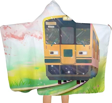 Amazon 子供 バスタオル 幸せ 旅行 電車 イラスト テーマ デザイン チャイルド ビーチタオル 子供用 フード付き ソフトタオル 速乾吸水タオル フード付きバスタオル 可愛いデザイン 抗菌 防臭 安い 速乾バスタオル 子供は大人でも使えます バスタオル ホーム