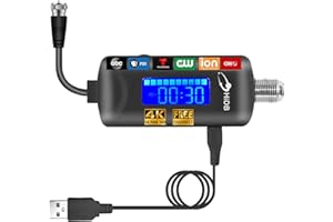 HIDB TV Antenna Amplifier, 25dBi High Gain Signal Booster - Clears Pixelation, Low Noise, Adjustable dB&Timer, USB Powered for Digital Indoor HD TV & 4K Reception (Black)