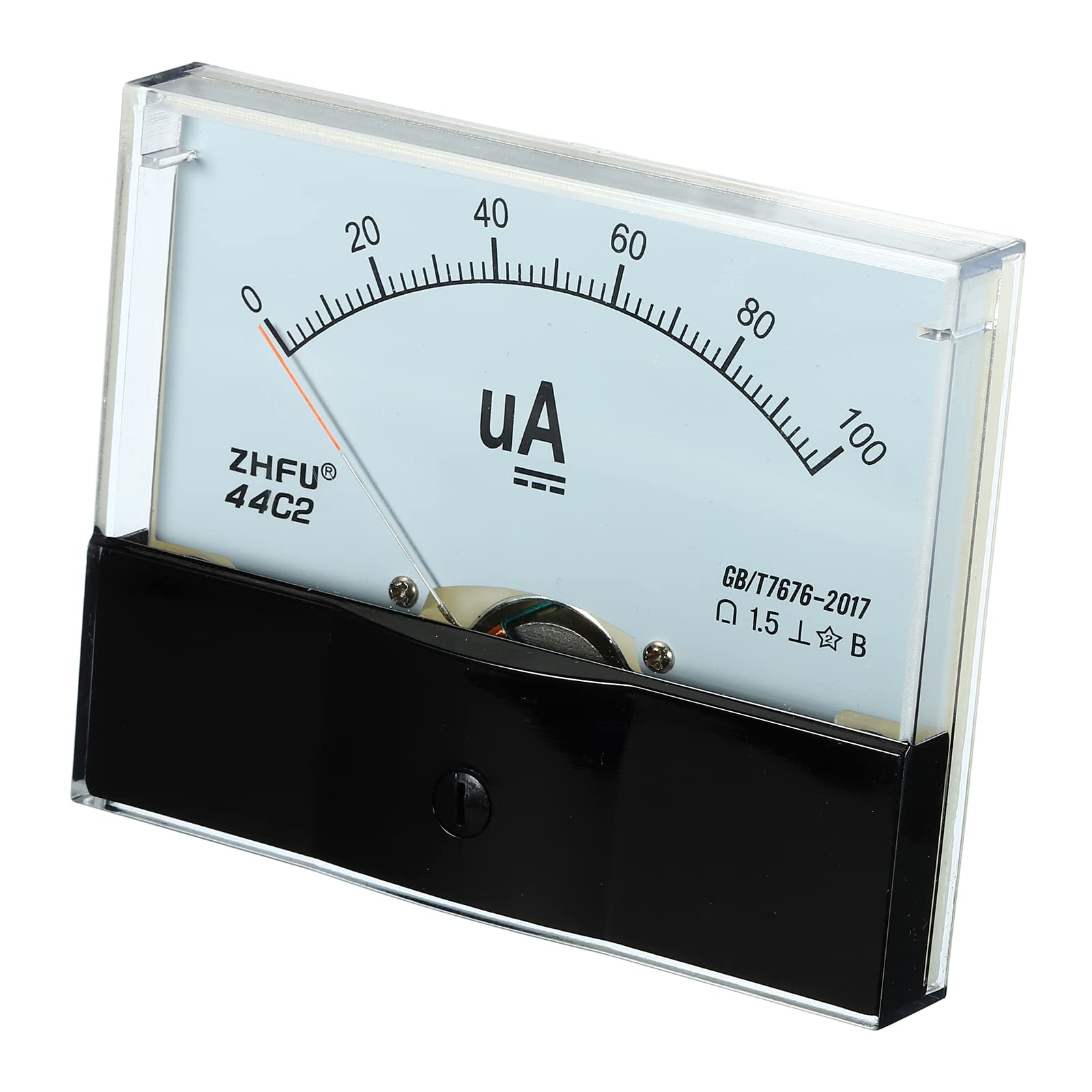 YOKIVE Analog Panel Ammeter, 44C2 Ampere Meter Current Tester, Great for Office, Art, Home, Daily Use (DC 0-100uA)