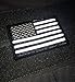 American Made Reflective hook/loop Black and White American Flag Embroidered Morale baseball cap hat Patch, 3x2 In