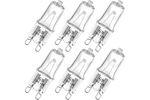 YBEK G9 Halogen Bulb 120V 40W T4 Type 2 Pin Base Dimmable 480LM 2700K Warm White (6 Pack)