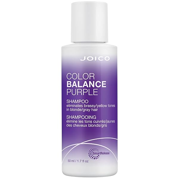 JOICO COLOR BALANCE PURPLE SHAMPOO | FOR COOL BLONDE, GRAY HAIR | ELIMINATE BRASSY YELLOW TONES | BOOST COLOR VIBRANCY & SHINE | UV PROTECTION | WITH ROSEHIP OIL & GREEN TEA EXTRACT | 1.7 FL OZ