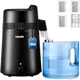 VEVOR Water Distiller, 6L / 1.6 Gallon Countertop Water Distiller for Home, 900W Distilled Water Maker with BPA-Free Plastic Container, 304 Stainless Steel Interior, Distilling for Drinking Water
