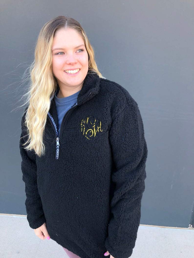 personalized sherpa pullover