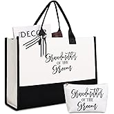 Lamyba Grandmother of the Groom Tote Bag, Grandmother of the Groom Gifts From the Bride, Black and White