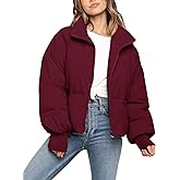 Flygo Winter Cropped Puffer Jacket Coats for Women 2025 Short Warm Quilted Jackets Outerwear with Pockets