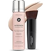 Jerome Alexander MagicMinerals AirBrush Foundation – 2 Piece Set with Airbrush Foundation and Kabuki Brush - Spray Makeup with Anti-aging Ingredients for Smooth Radiant Skin - Light