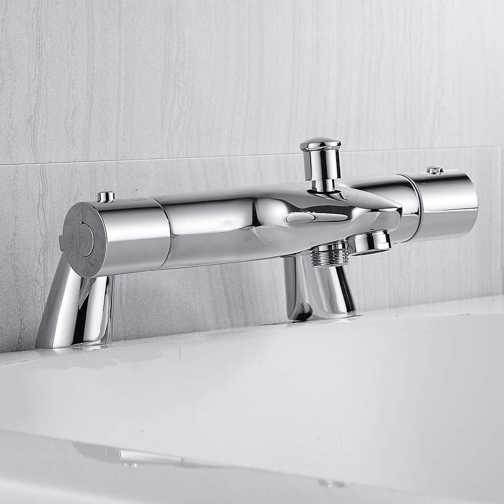 Chrome Thermostatic Bar Bath Mixer Shower Taps Anti Scald Shower Mixer