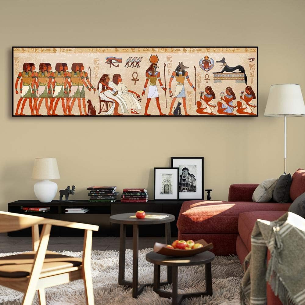 Amazon レトロなエジプトの女王クレオパトラポスターキャンバス絵画古代エジプトのファラオhdプリント画像壁画壁アートベッドサイドの家の部屋の装飾40x160cmアンフレーム ウォールステッカー オンライン通販