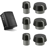 6-Pack Replacement Button Set Compatible with Bose S1 Pro Speaker, Eco-Friendly Material Volume Control Caps Repair Kit (3 Large &amp; 3 Small) - Black/White