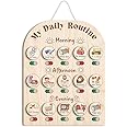 TinyKidz Daily Routine Chart for Kids, Visual Schedule, Routine Chart for Toddlers 3-5, Morning Bedtime Routine Chart for Toddlers, Wooden Chore Chart for Kids
